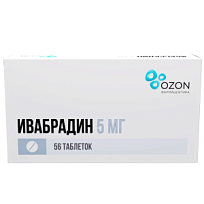 Купить: Ивабрадин 5 мг 56 шт таблетки покрытые пленочной оболочкой