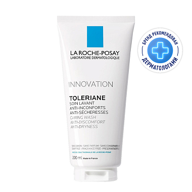 Купить La Roche-Posay Toleriane Caring Wash 200 мл крем-гель очищающий  для умывания лица с пантенолом