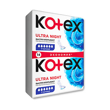 Купить Kotex Ultra Night 14 шт прокладки ночные с сеточкой