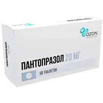 Купить: Пантопразол 20 мг 56 шт таблетки покрытые оболочкой кишечнорастворимые
