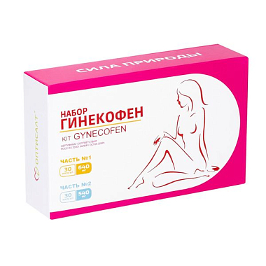 Купить Гинекофен набор часть №1 640 мг 30 шт капсулы + часть №2 540 мг 30 шт капсулы