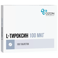 Купить: Л-Тироксин 100 мкг 100 шт таблетки