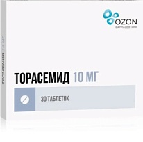 Купить: Торасемид 10 мг 30 шт таблетки