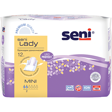 Купить Seni Lady Mini 12 шт прокладки урологические 2 капли