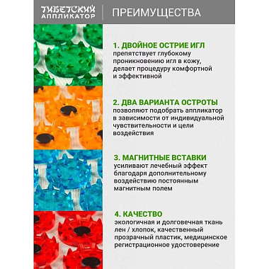 Купить Тибетский аппликатор  41 см х 60 см  массажер на мягкой подложке синий
