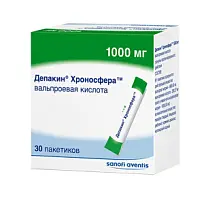 Купить: Депакин Хроносфера 1000 мг 30 шт гранулы с пролонгированным высвобождением пакет