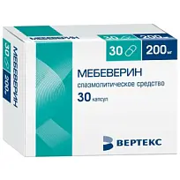 Купить: Мебеверин 200 мг 30 шт капсулы с пролонгированным высвобождением
