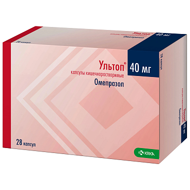 Купить Ультоп 40 мг 28 шт капсулы