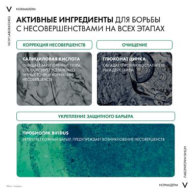 Купить Vichy Normaderm Phytosolution  400 мл гель очищающий  для проблемной кожи лица и тела от прыщей и акне