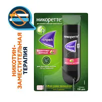 Купить: Никоретте фруктово-мятный 1 мг 13,2 мл 1 шт спрей от курения для местного применения