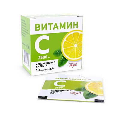 Купить Аскорбиновая кислота 2,5 г 10 шт порошок для приготовления раствора для приема внутрь