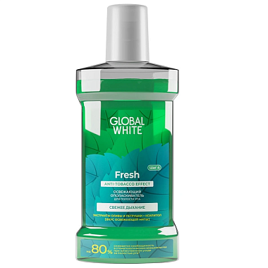 Купить Global White Fresh 300 мл ополаскиватель для полости рта освежающий