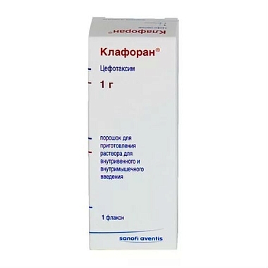 Купить Клафоран 1 г 1 шт порошок для приготовления раствора для внутривенного и внутримышечного введения флакон