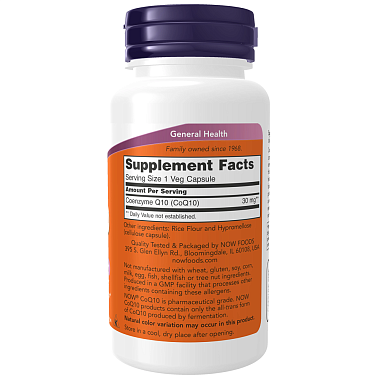 Купить Now Foods Коэнзим Q10 30 мг 60 шт капсулы