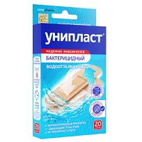 Купить: Унипласт пластырь 20 шт 1,9 см × 7,2 см бактерицидный влагостойкий