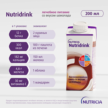 Купить Нутридринк 200 мл напиток для энтерального питания шоколад