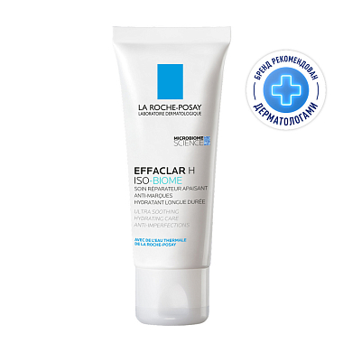 Купить La Roche-Posay Effaclar H Iso-Biome 40 мл крем-уход успокаивающий восстанавливающий  для пересушенной проблемной кожи лица и вокруг глаз склонной к прыщам акне