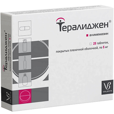 Купить Тералиджен 5 мг 25 шт таблетки покрытые пленочной оболочкой