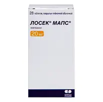 Купить: Лосек МАПС 20 мг 28 шт таблетки покрытые пленочной оболочкой
