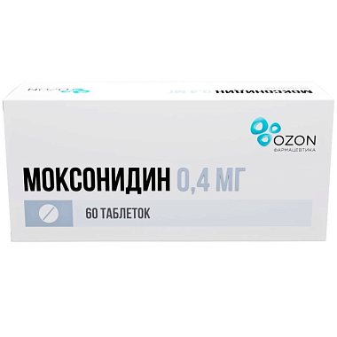 Купить Моксонидин 400 мкг 60 шт таблетки покрытые пленочной оболочкой
