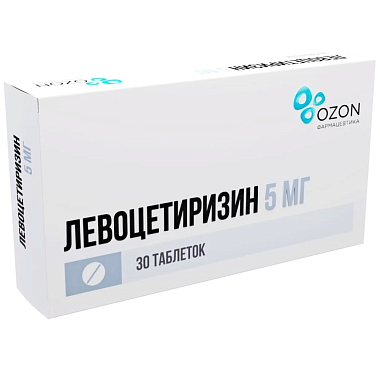 Купить Левоцетиризин 5 мг 30 шт таблетки покрытые пленочной оболочкой