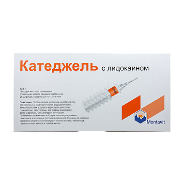 Купить Катеджель с Лидокаином 12,5 г 25 шт гель для местного применения шприц