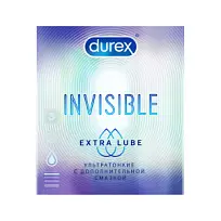 Купить: Durex Invisible Extra Lube 3 шт презервативы из натурального латекса ультратонкие