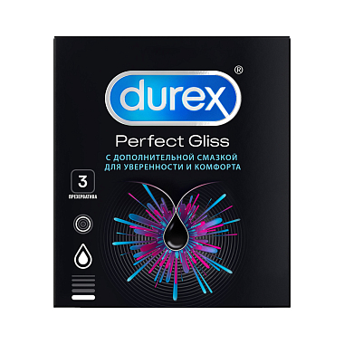 Купить Durex Perfect Gliss 3 шт презервативы из натурального латекса