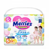 Купить: Merries 24 шт размер XL 12-22 кг трусы-подгузники