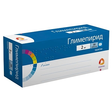 Купить Глимепирид 2 мг 30 шт таблетки