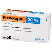 Купить: Розукард таб ппо 20мг №60
