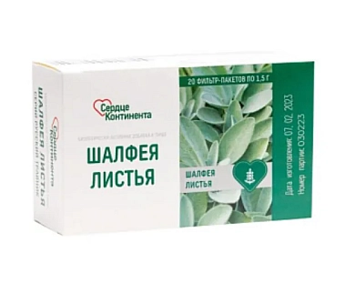 Купить Фиточай сердце континента 1,5 г 20 шт шалфея лист фильтр-пакет