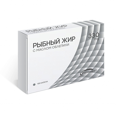 Купить Рыбный жир Облепиха капсулы 330мг №100 Импловит
