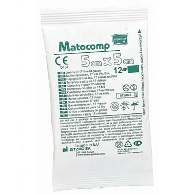 Купить Matocomp 5 см х 5 см 5 шт cалфетки стерильные 12-слойные с 17 нитями