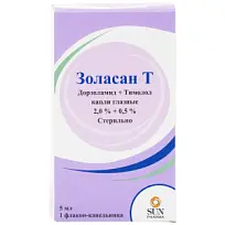 Купить: Золасан Т 20 мг+5 мг 5 мл капли глазные флакон-капельница