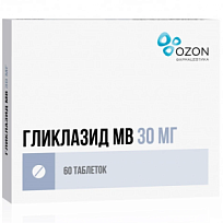 Купить: Гликлазид-МВ 30 мг 60 шт таблетки с модифицированным высвобождением