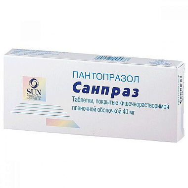 Купить Санпраз 40 мг 30 шт таблетки кишечнорастворимые покрытые пленочной оболочкой