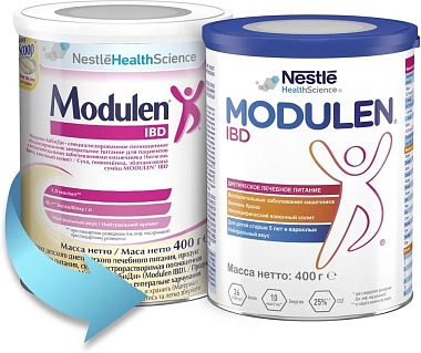 Купить Modulen IBD 400 г лечебная смесь для энтерального питания при болезни Крона и ВЗК для детей с 5 лет и взрослых