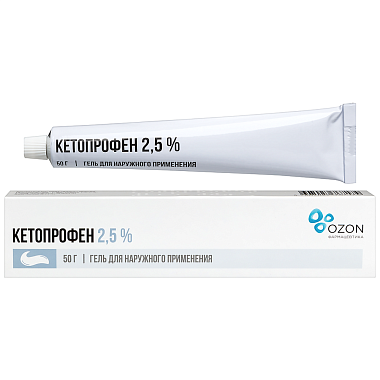 Купить Кетопрофен 2,5 % 50 г гель для наружного применения