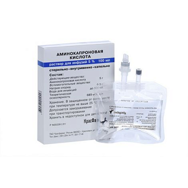 Купить Аминокапроновая кислота 5% 100 мл раствор для инфузий
