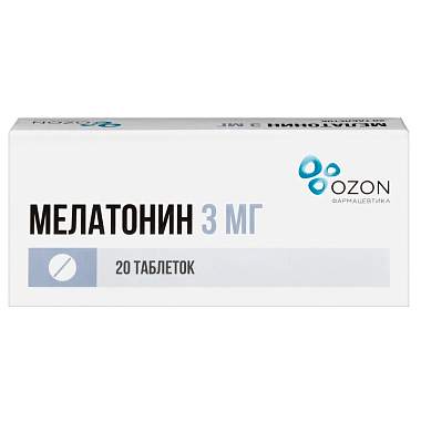 Купить Мелатонин 3 мг 20 шт таблетки покрытые пленочной оболочкой