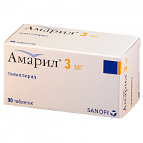 Купить: Амарил 3 мг 90 шт таблетки