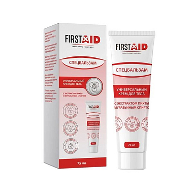 Купить First Aid Спецбальзам 75 мл крем для тела с экстрактом пихты и муравьиным спиртом