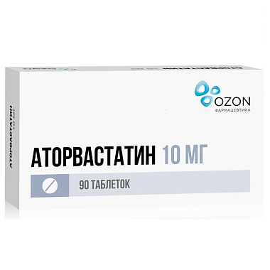 Купить Аторвастатин 10 мг 90 шт таблетки покрытые пленочной оболочкой