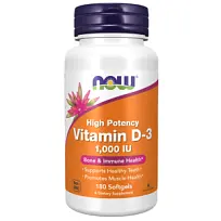 Купить: Now Foods Vitamin D3 Витамин Д3 высокоактивный 1000 МЕ 180 шт капсулы