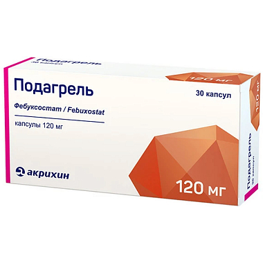 Купить Подагрель 120 мг 30 шт капсулы