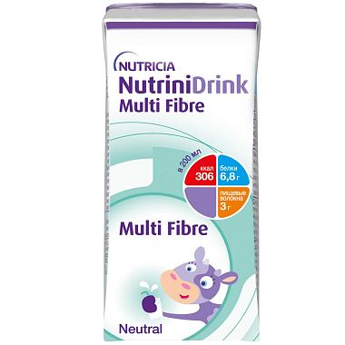 Купить Нутринидринк 200 мл смесь жидкая высококалорийная с пищевыми волокнами для детей от 1 года нейтральный вкус