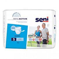 Купить: Seni Active 10 шт подгузники-трусы размер S 6 капель