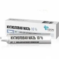 Купить: Ихтиоловая мазь 10% 25 г для наружного применения