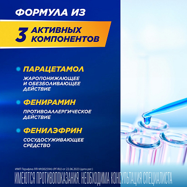 Купить Терафлю 2 г 10 шт порошок для приготовления раствора для приема внутрь лесные ягоды